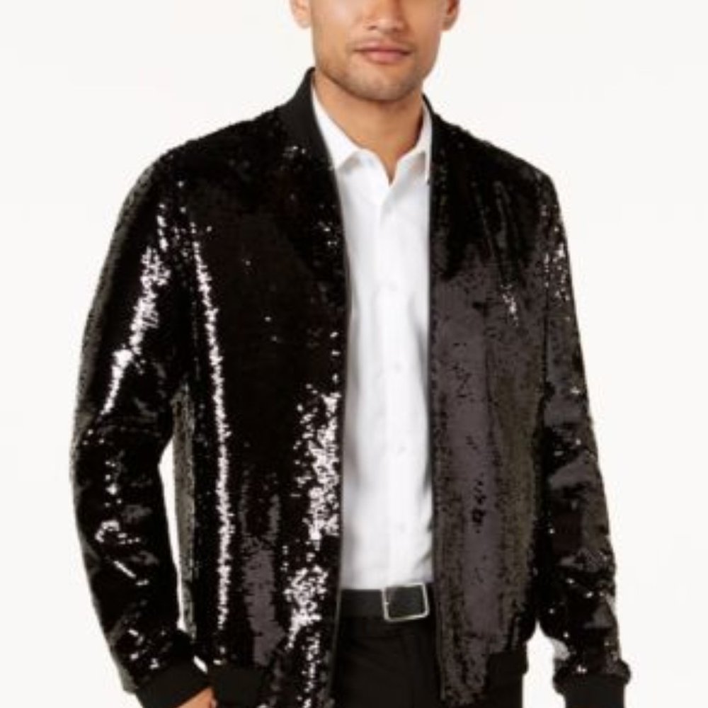 Sparkly Black Men's Slim Fit Blazer